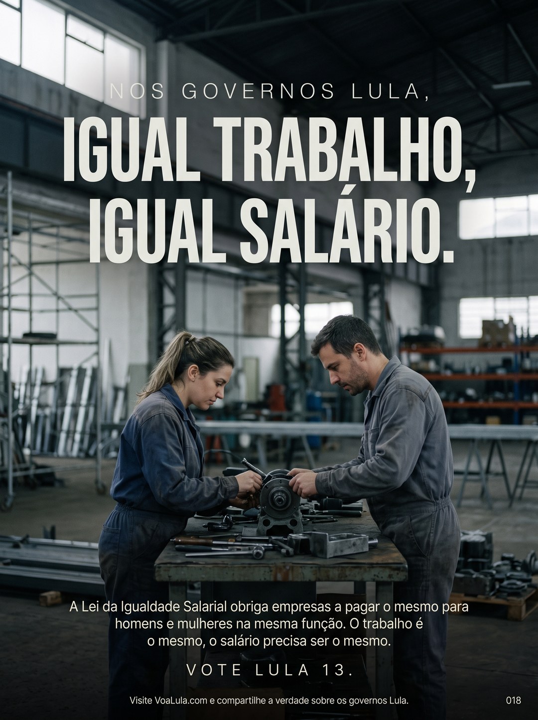 IGUAL TRABALHO, IGUAL SALÁRIO.