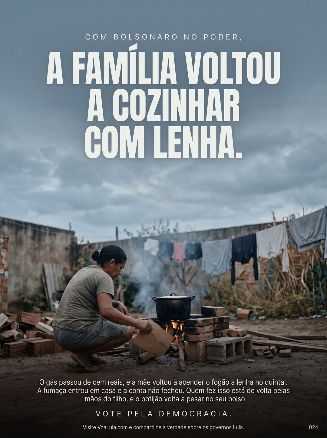 A FAMÍLIA VOLTOU A COZINHAR COM LENHA.