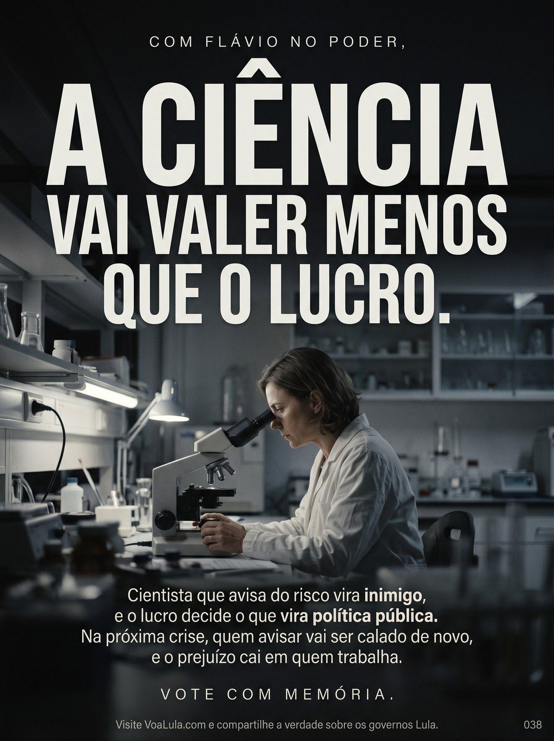 A CIÊNCIA VAI VALER MENOS QUE O LUCRO.